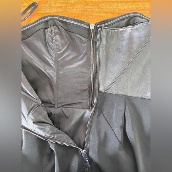 BEBE Leather Black Strapless mini Dress, size 00 - Picture 5 of 14